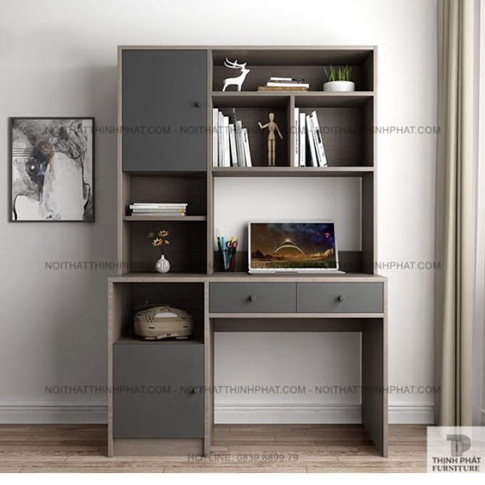 Bàn Học & Làm Việc Đa Năng Có Kệ Sách & Tủ Đựng – Thiết Kế Hiện Đại BLV15