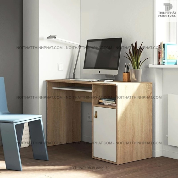Bàn Học Hiện Đại Cho Phòng Ngủ Nhỏ – Có Ngăn Tủ Và Hộc Để Sách BLV02
