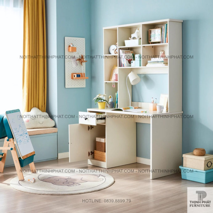 Bàn Học Kết Hợp Giá Sách Đa Năng Cho Bé – Thiết Kế Thông Minh, Tiện Ích BLV32