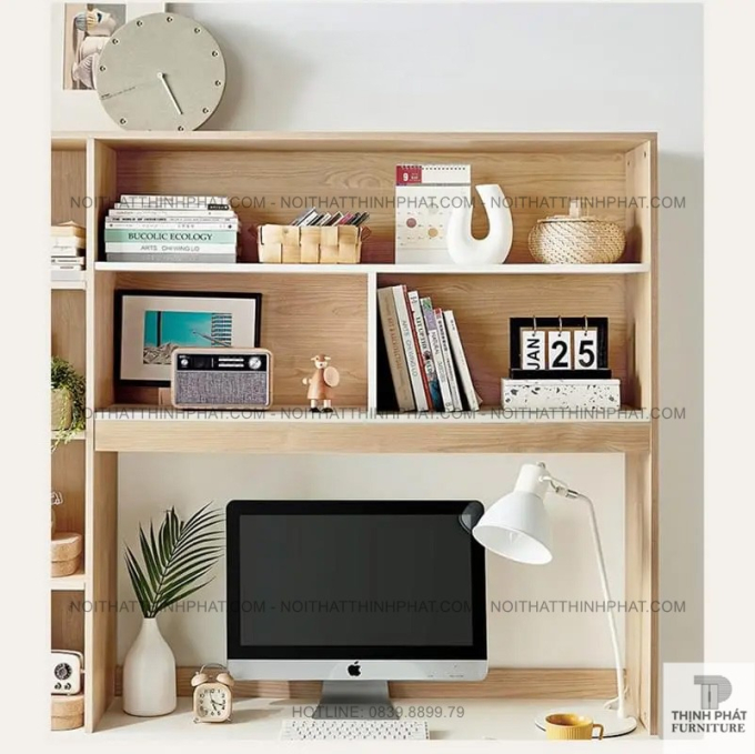 Bàn Làm Việc Gỗ MDF Kèm Tủ 