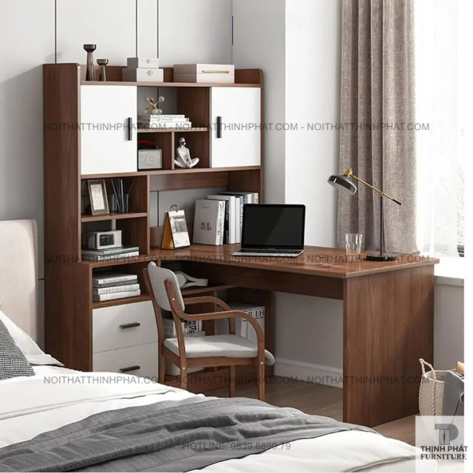 Bàn Làm Việc Góc Chữ L Có Tủ Đựng Hồ Sơ 
