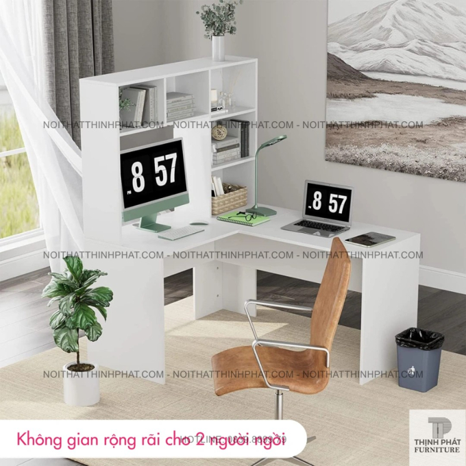 Bàn Làm Việc Góc Chữ L Hiện Đại – Mẫu Bàn Đa Năng Cho Học Tập 