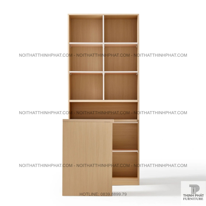 Bàn Làm Việc Kết Hợp Kệ Sách Góc Chữ L – Thiết Kế Tối Giản Hiện Đại BLV35