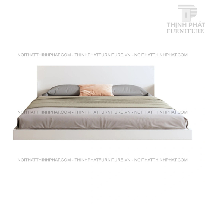 Giường Ngủ Bệt Kiểu Nhật MDF Vân Gỗ Sáng Đầu Phẳng GN39