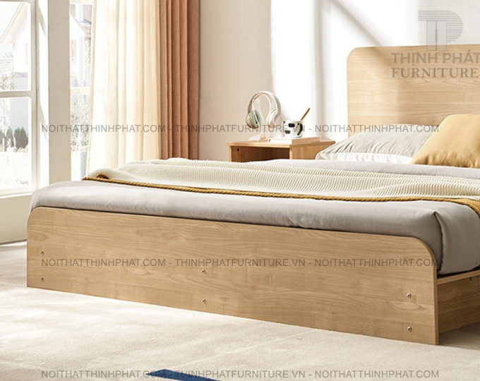 Giường Ngủ MDF Hiện Đại Đầu Giường Bo Cong GN30
