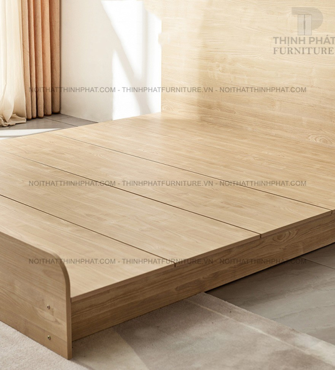 Giường Ngủ MDF Hiện Đại Đầu Giường Bo Cong GN30