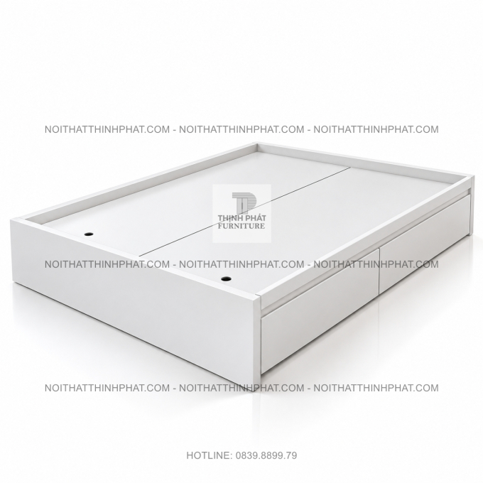 Giường Ngủ MDF Trắng Tối Giản Có Ngăn Kéo Tiện Lợi GN31