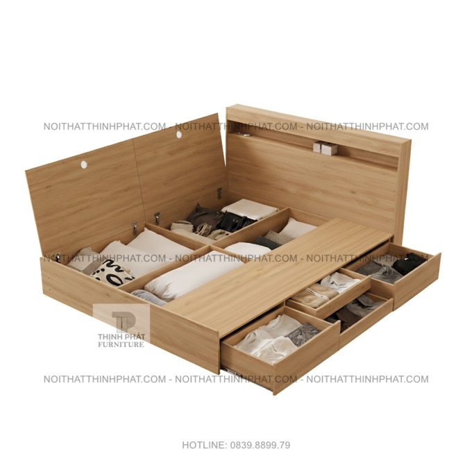 Giường Ngủ Thông Minh Đa Năng Với Ngăn Kéo Và Hộc Chứa Đồ Lớn Tiện Lợi GN29