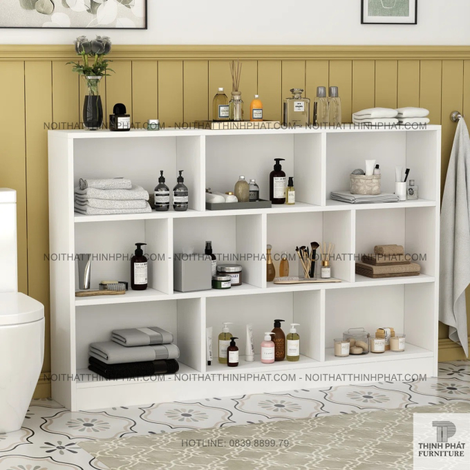 Kệ Gỗ Trang Trí Phòng Khách 3 Tầng Nhiều Ngăn Thiết Kế Tối Giản TS15