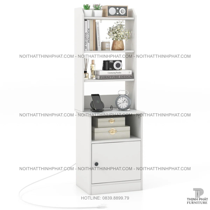 Kệ Sách Đứng Nhỏ Gọn Có Hộc Tủ Tiện Lợi, Kiểu Dáng Hiện Đại, Phù Hợp Mọi Không Gian TS06