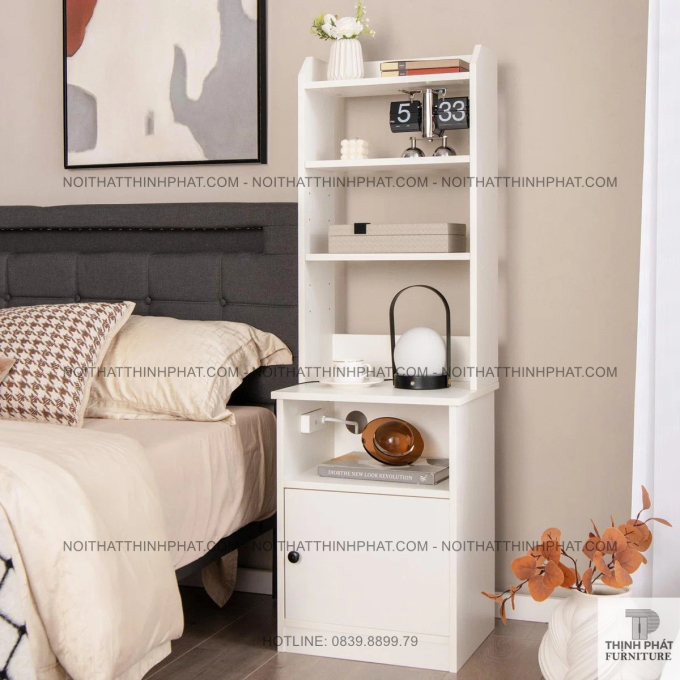Kệ Sách Đứng Nhỏ Gọn Có Hộc Tủ Tiện Lợi, Kiểu Dáng Hiện Đại, Phù Hợp Mọi Không Gian TS06