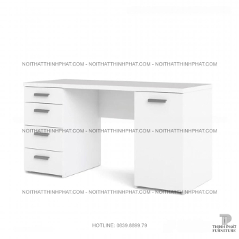 Bàn Làm Việc Gỗ MDF 4 Hộc Kéo, Có Tủ Cánh Đa Năng, Phong Cách Hiện...