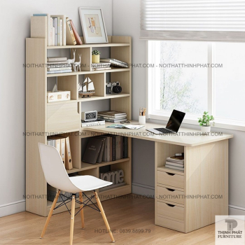 Bàn Làm Việc L-Shape Kèm Kệ Đa Năng, Giải Pháp Gọn Gàng Cho Căn Phòng...