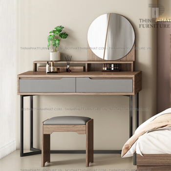Bàn phấn cao cấp hiện đại kiểu gương tròn sang trọng BTD21