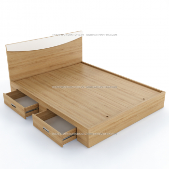 Giường Ngủ 1m6, 2 Hộc Kéo Giá Rẻ, Kiểu Dáng Thanh Lịch, Gỗ Mdf Phủ...