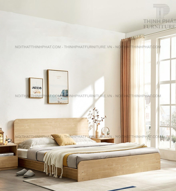 Giường Ngủ MDF Hiện Đại Đầu Giường Bo Cong GN30