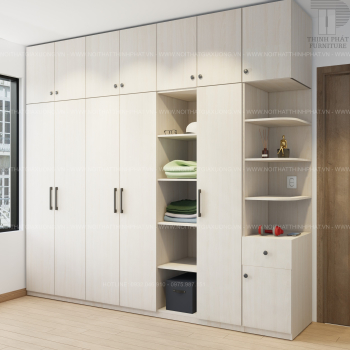 Tủ Áo 2 Tầng, Kịch Trần, Kết Hợp Bo Góc Trang Trí, Gỗ Công Nghiệp MDF...