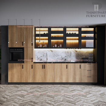 Tủ Bếp Melamine Kiểu Dáng Chữ I TB02