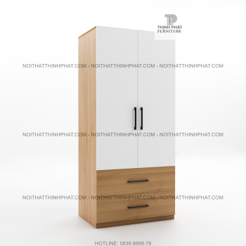 Tủ Quần Áo 0,8m X 2m Thiết Kế Hiện Đại, Nhỏ Gọn, 2 Hộc Kéo Lớn...