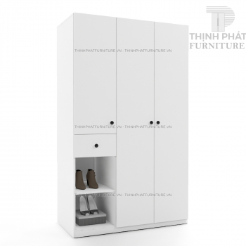 Tủ Quần Áo 1m2 X 2m Thiết Kế Phá Cách Gỗ Mdf Phủ Melamine TQA06