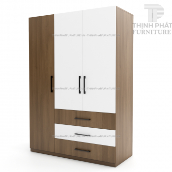 Tủ Quần Áo 1m4 X 2m Thiết Kế Hiện Đại, 3 Hộc Kéo Lớn Bên Ngoài...