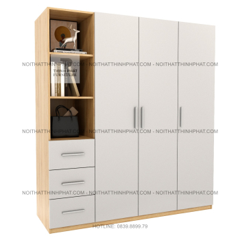 Tủ Quần Áo 3 Cánh Có Kệ Hở – Thiết Kế Đa Năng Treo Đồ Kết Hợp...