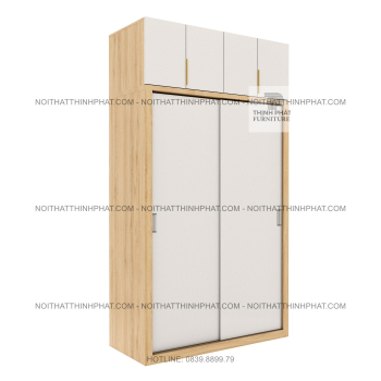 Tủ Quần Áo Gỗ MDF 2 Tầng Cửa Lùa Kết Hợp Cánh Mở Hiện Đại TQA122...