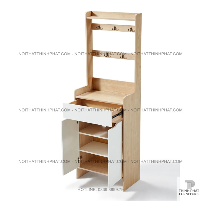 Tủ Giày Dép Kèm Kệ Treo Mũ Áo, Thiết Kế Gọn Gàng Cho Sảnh Nhà TG33
