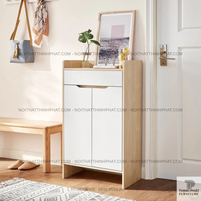 Tủ Giày Dép Nhỏ Gọn Kiểu Hàn Quốc, Cửa Mở Tiện Lợi, Có Ngăn Kéo TG01