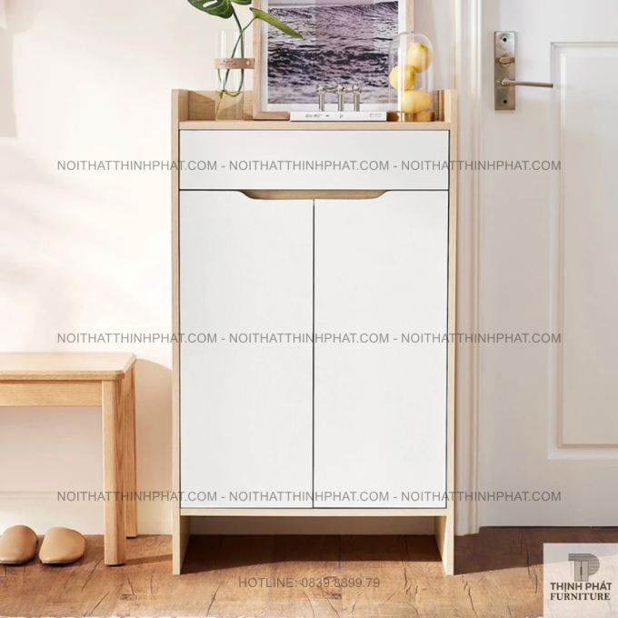 Tủ Giày Dép Nhỏ Gọn Kiểu Hàn Quốc, Cửa Mở Tiện Lợi, Có Ngăn Kéo TG01