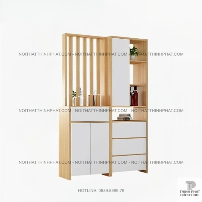 Tủ Giày Gỗ Công Nghiệp Kèm Vách Ngăn Trang Trí, Nhiều Ngăn Kéo Tiện Lợi, Kiểu Dáng Hiện Đại TG27