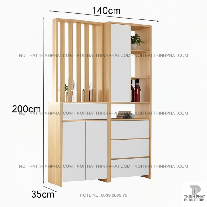 Tủ Giày Gỗ Công Nghiệp Kèm Vách Ngăn Trang Trí, Nhiều Ngăn Kéo Tiện Lợi, Kiểu Dáng Hiện Đại TG27