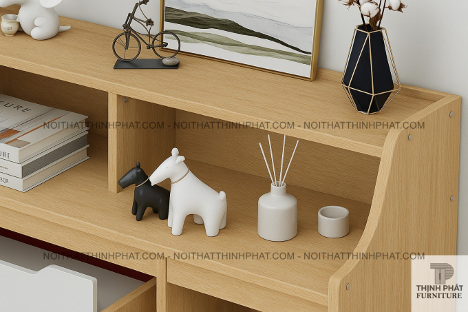 Tủ Giày Gỗ MDF Kiểu Dáng Hiện Đại Có Kệ Mở Trang Trí Và Hộc Đựng Tiện Lợi TG51