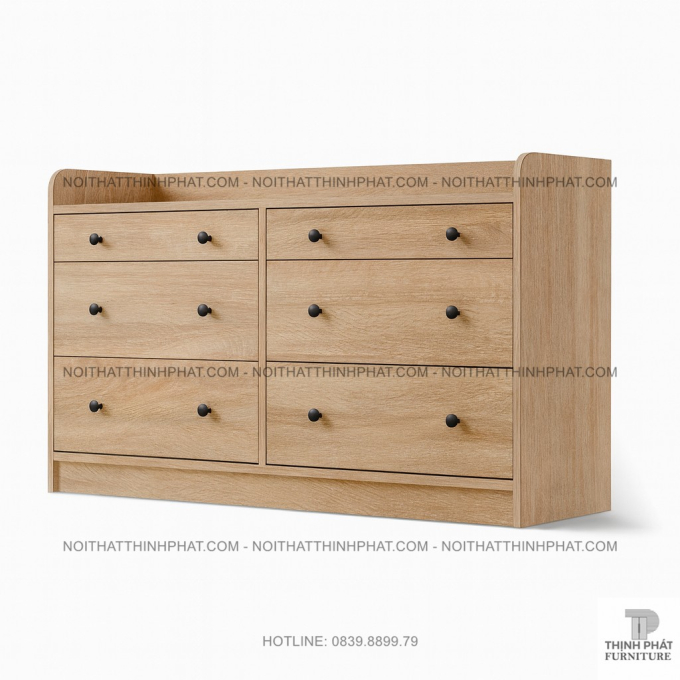Tủ Ngăn Kéo 6 Hộc Mdf Vân Sồi, Thiết Kế Tối Giản Phong Cách Bắc Âu TNK11