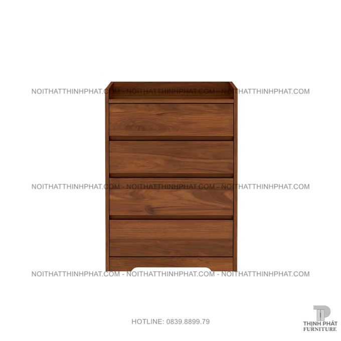 Tủ ngăn kéo gỗ MDF màu walnut 4 hộc, thiết kế thanh lịch, tối giản TNK12