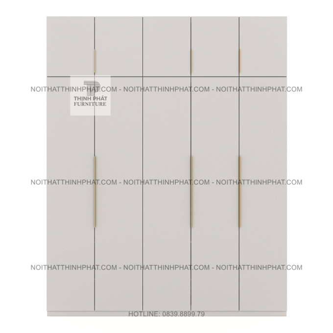 Tủ Quần Áo 2 Tầng 5 Cánh Gỗ MDF Phong Cách Hiện Đại TPHCM TQA94 (2M X 2M5)