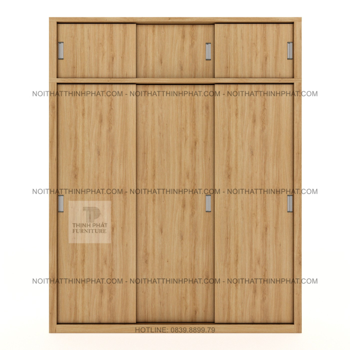 Tủ Quần Áo 2 Tầng Thiết Kế 3 Cửa Lùa, Nhiều Khoang Treo Hiện Đại Sang Trọng TQA85 (2M X 2M5)