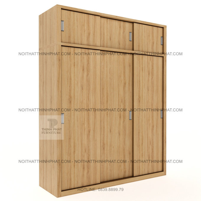 Tủ Quần Áo 2 Tầng Thiết Kế 3 Cửa Lùa, Nhiều Khoang Treo Hiện Đại Sang Trọng TQA85 (2M X 2M5)