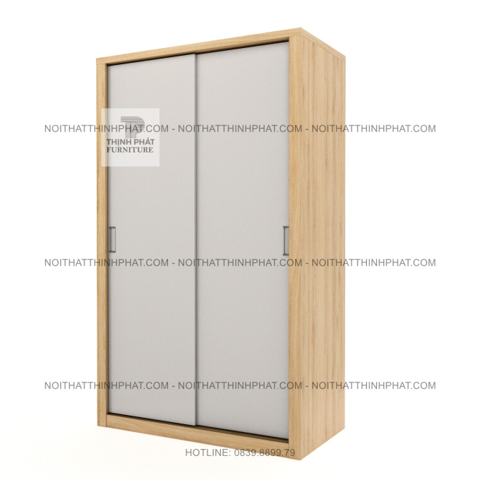 Tủ Quần Áo Cửa Lùa 2 Cánh MDF – Thiết Kế Ưu Tiên Treo Đồ, Dễ Sử Dụng TPHCM TQA127 (1M2 X 2M)