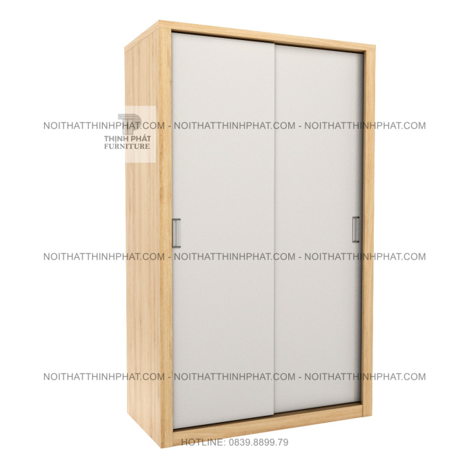 Tủ Quần Áo Cửa Lùa 2 Cánh MDF – Thiết Kế Ưu Tiên Treo Đồ, Dễ Sử Dụng TPHCM TQA127 (1M2 X 2M)