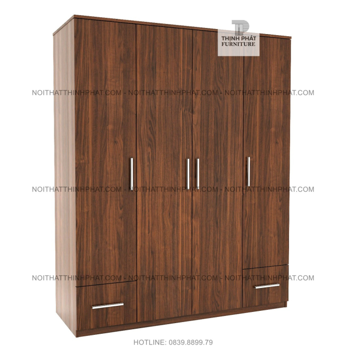 Tủ Quần Áo Cửa Mở 2 Hộc Kéo Ngoài Màu Vân Gỗ Sang Trọng (1m6 x 2m) TQA87