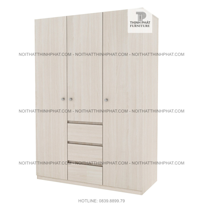 Tủ Quần Áo Gỗ Công Nghiệp Cửa Mở Đa Năng Màu Gỗ Sang Trọng TQA30