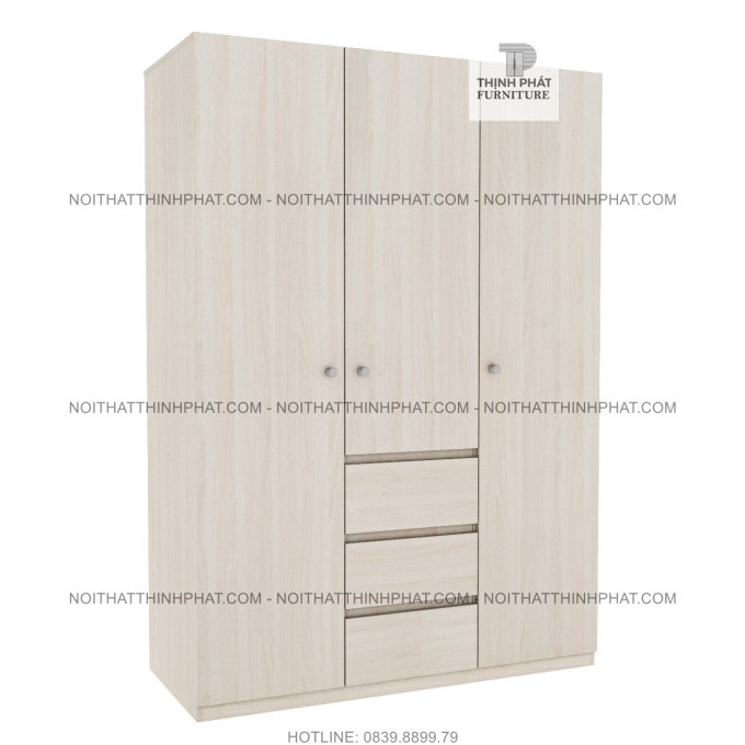 Tủ Quần Áo Gỗ Công Nghiệp Cửa Mở Đa Năng Màu Gỗ Sang Trọng TQA30