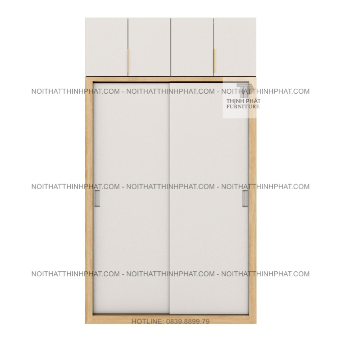 Tủ Quần Áo Gỗ MDF 2 Tầng Cửa Lùa Kết Hợp Cánh Mở Hiện Đại TQA122 (1m4 x 2m5)
